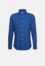 Slim Chemise en flanelle Uni in Bleu Foncé |  Seidensticker Onlineshop