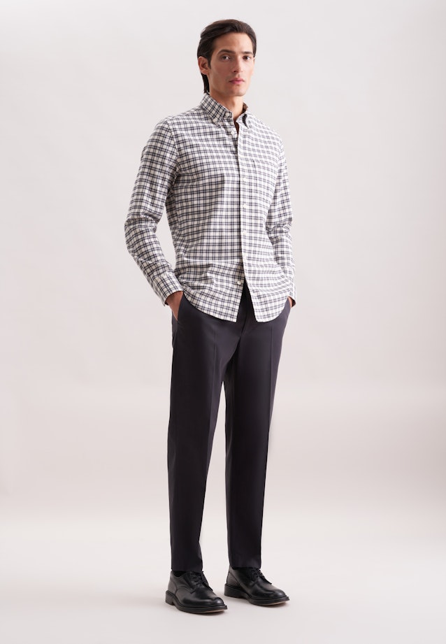 Slim Flanellhemd Karo in Grau |  Seidensticker Onlineshop