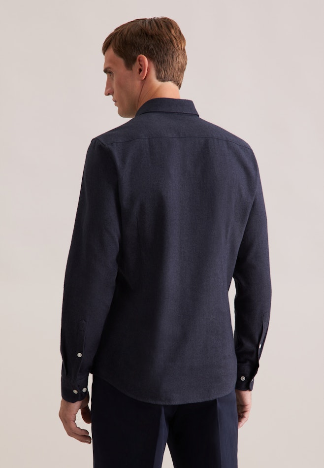 Slim Flanellhemd Uni in Grau | Seidensticker Onlineshop