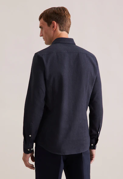Slim Flanellhemd Uni in Grau |  Seidensticker Onlineshop