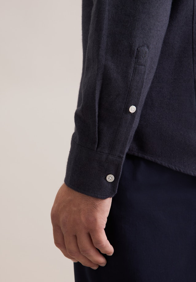 Slim Chemise en flanelle Uni in Gris |  Seidensticker Onlineshop