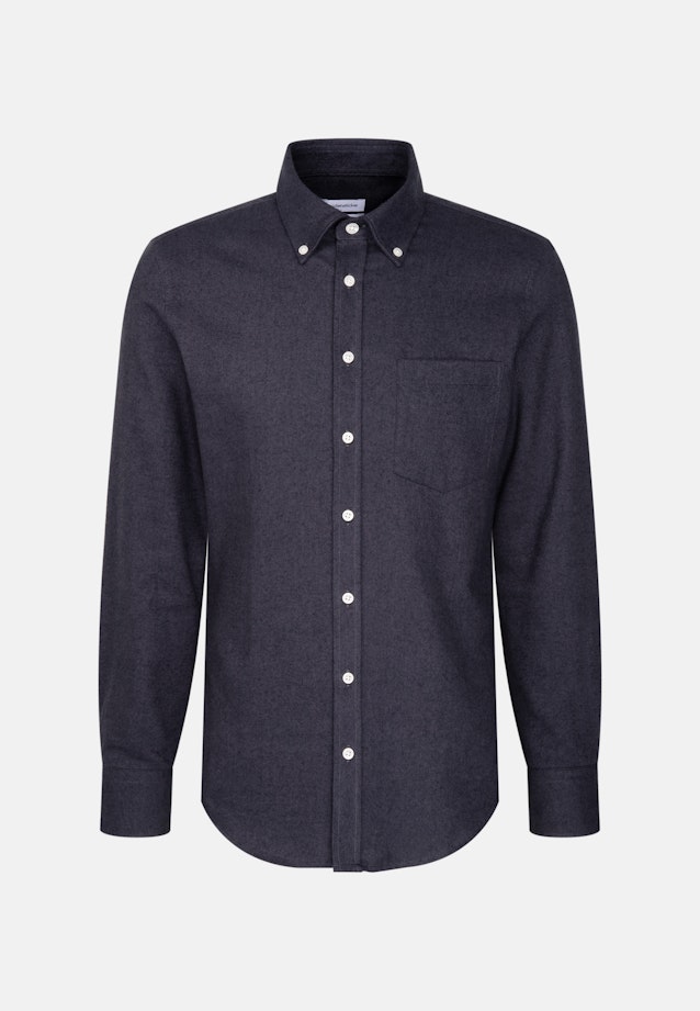 Slim Flannel shirt Uni in Grey |  Seidensticker Onlineshop