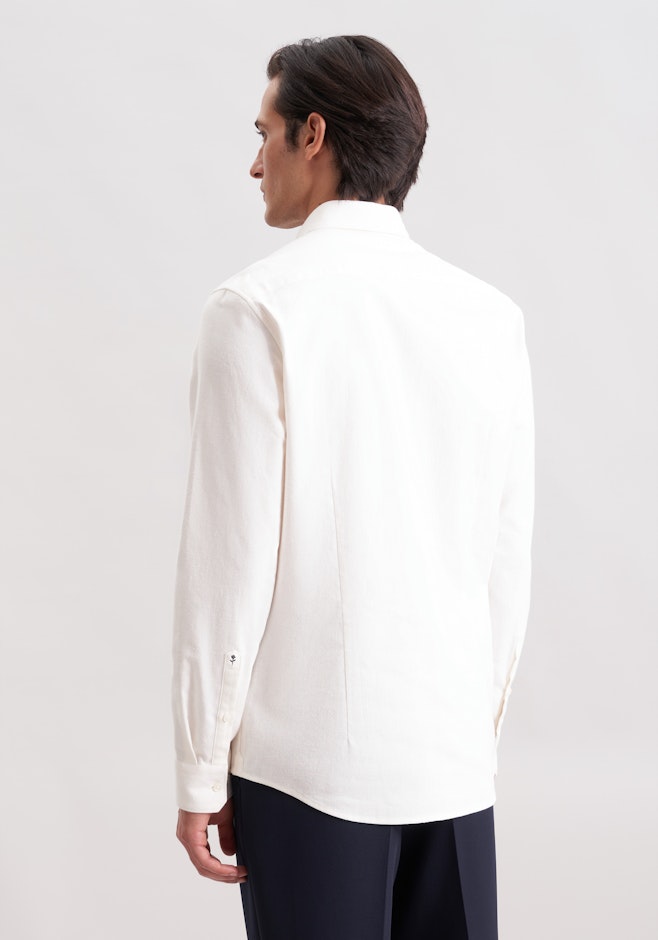 Slim Flanellhemd Uni in Ecru | Seidensticker Onlineshop