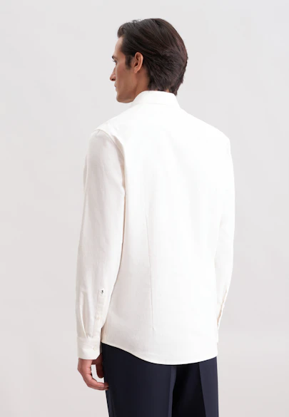 Slim Flanellhemd Uni in Ecru |  Seidensticker Onlineshop