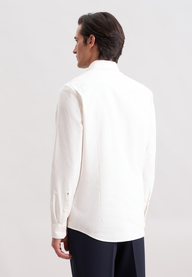 Slim Chemise en flanelle Uni in Ecru |  Seidensticker Onlineshop