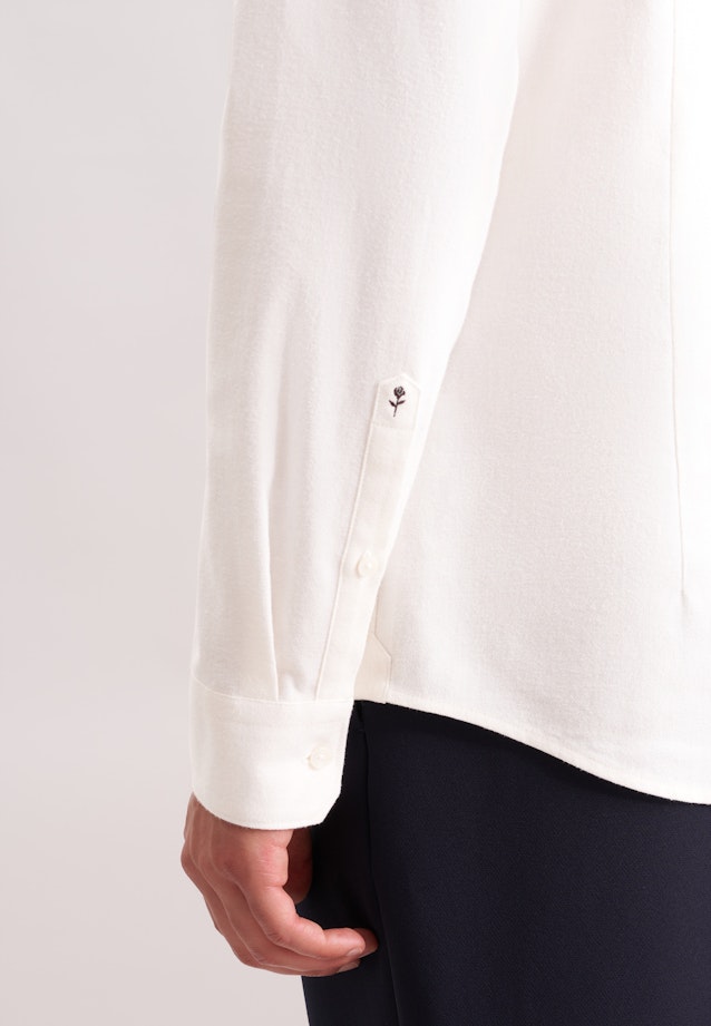 Slim Flanellhemd Uni in Ecru |  Seidensticker Onlineshop