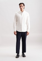 Slim Chemise en flanelle Uni in Ecru |  Seidensticker Onlineshop