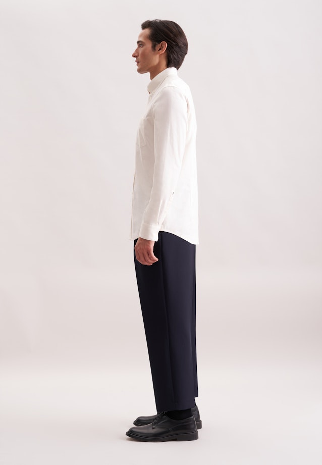 Slim Flanellhemd Uni in Ecru |  Seidensticker Onlineshop