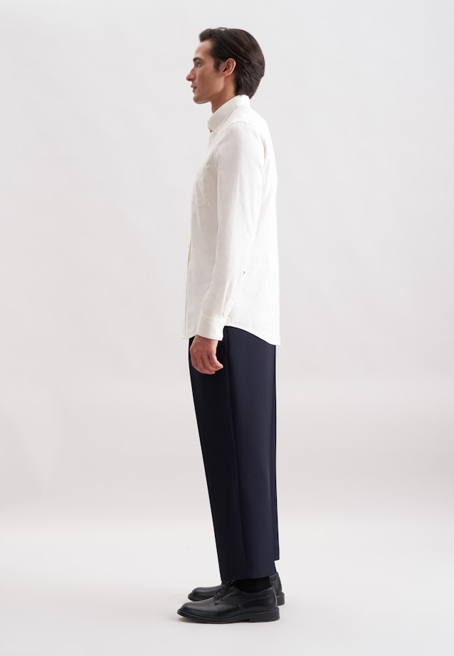 Slim Chemise en flanelle Uni in Ecru |  Seidensticker Onlineshop