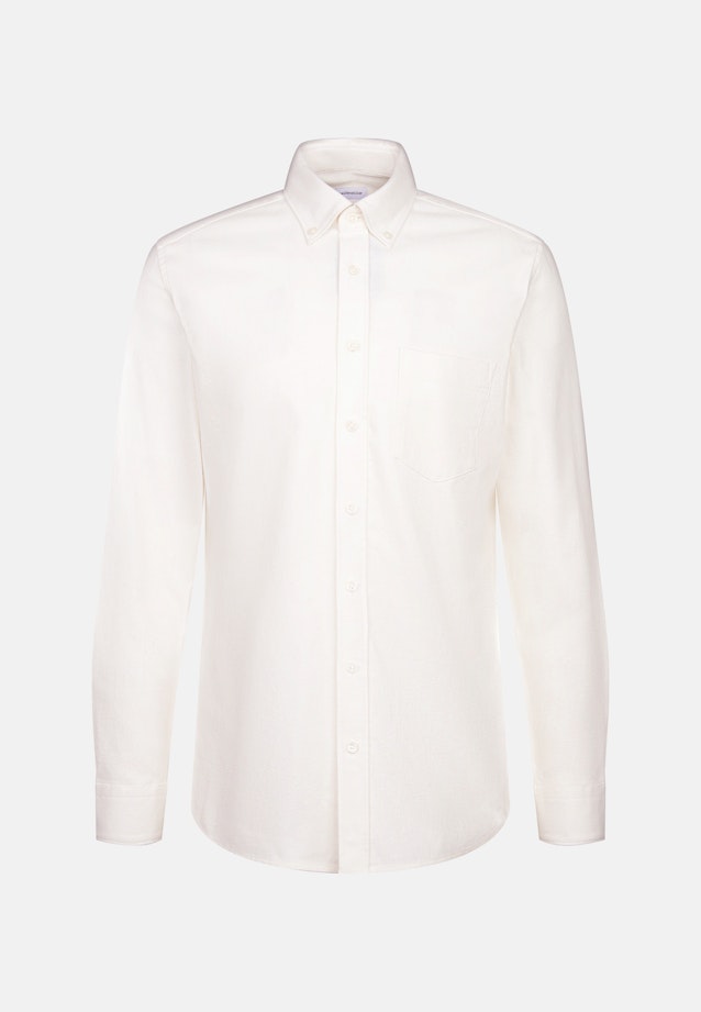 Slim Flanellhemd Uni in Ecru |  Seidensticker Onlineshop