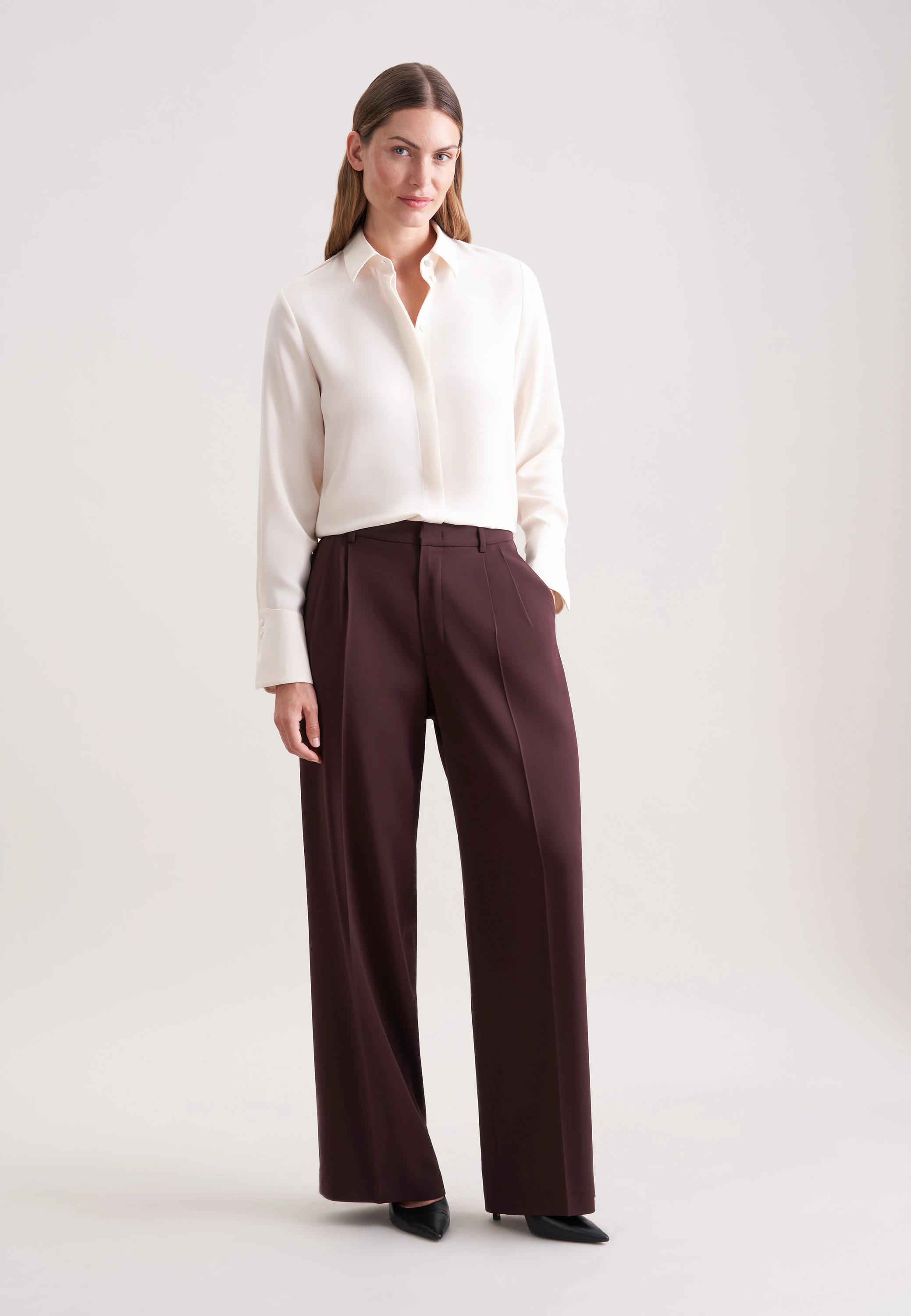 Bundfaltenhose Braun