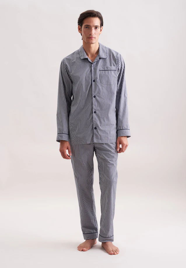 Regular Pyjama Gestreift in Dunkelblau |  Seidensticker Onlineshop