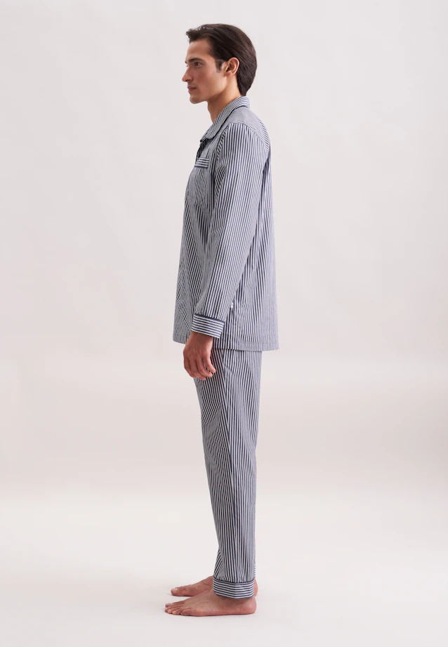Regular Pyjama Gestreift in Dunkelblau |  Seidensticker Onlineshop