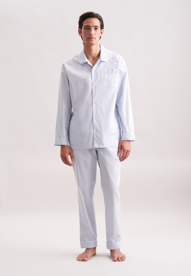 Regular Pyjama Karo in Hellblau |  Seidensticker Onlineshop