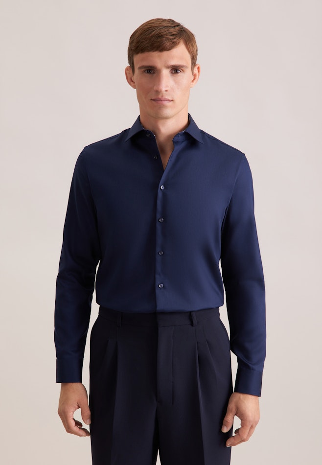 Shaped Business shirt Uni in Dunkelblau | Seidensticker online shop