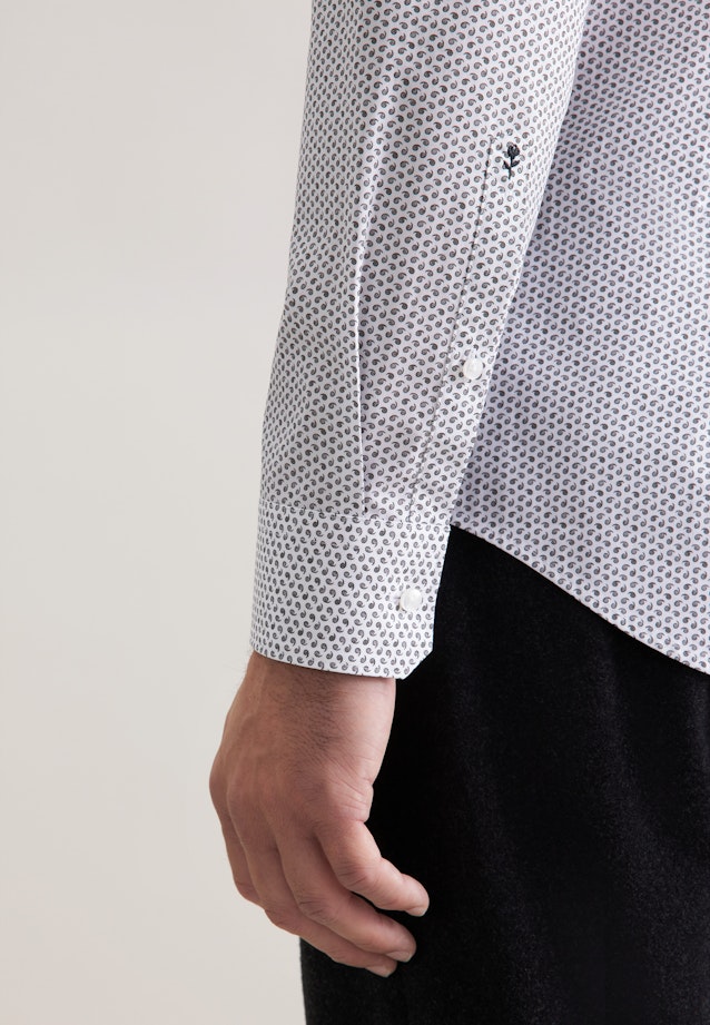 Slim Business Hemd Druck in Grau |  Seidensticker Onlineshop