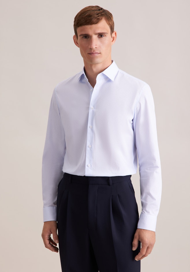 Slim Business shirt Print in Hellblau | Seidensticker online shop