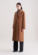 Zweireihiger Mantel aus einer Wollmischung in Beige |  Seidensticker Onlineshop