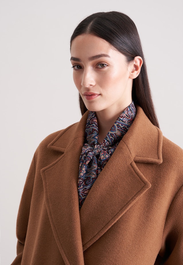 Zweireihiger Mantel aus einer Wollmischung in Beige |  Seidensticker Onlineshop