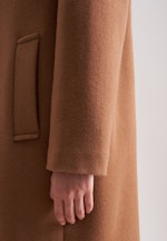 Zweireihiger Mantel aus einer Wollmischung in Beige |  Seidensticker Onlineshop