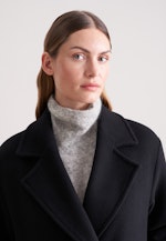 Zweireihiger Mantel aus einer Wollmischung in Schwarz |  Seidensticker Onlineshop