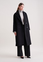 Zweireihiger Mantel aus einer Wollmischung in Schwarz |  Seidensticker Onlineshop