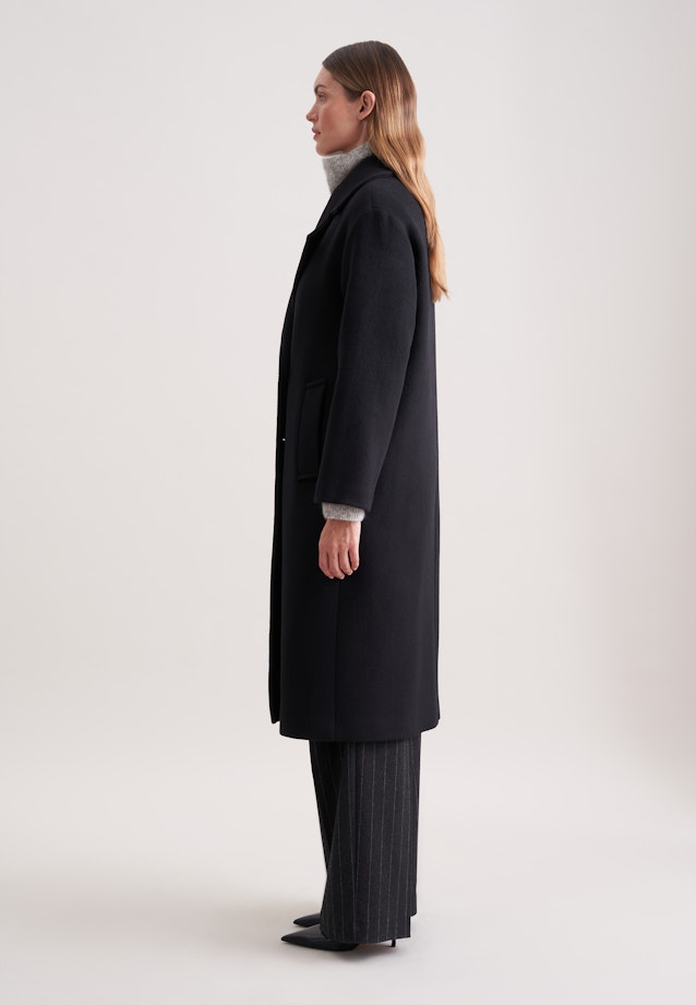 Zweireihiger Mantel aus einer Wollmischung in Schwarz |  Seidensticker Onlineshop