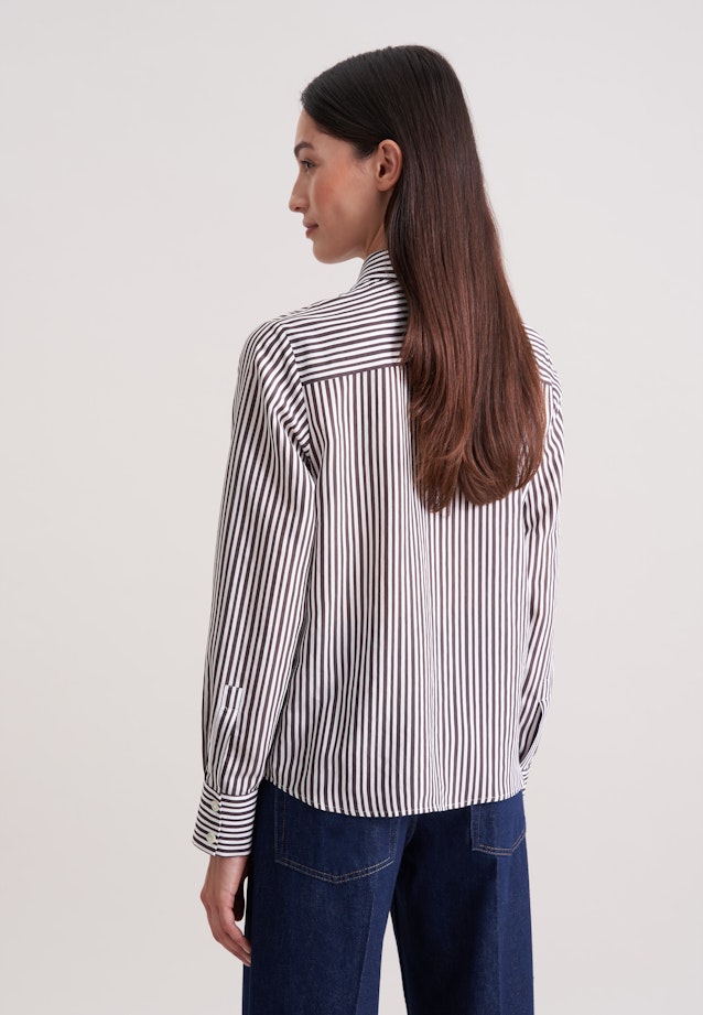 Fließende Hemdbluse mit Streifen in Braun |  Seidensticker Onlineshop