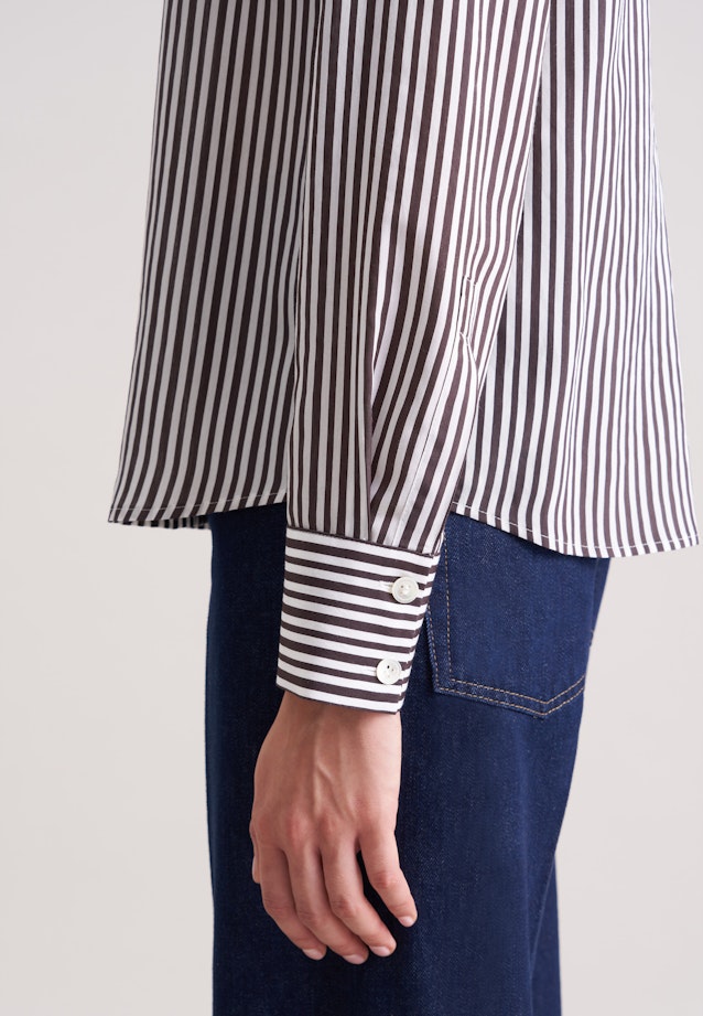 Fließende Hemdbluse mit Streifen in Braun |  Seidensticker Onlineshop