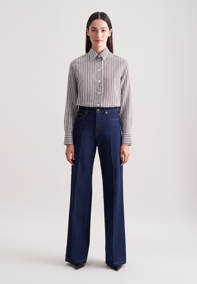 Fließende Hemdbluse mit Streifen in Braun |  Seidensticker Onlineshop