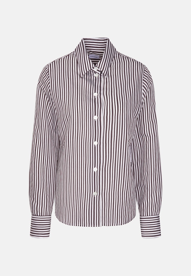 Fließende Hemdbluse mit Streifen in Braun |  Seidensticker Onlineshop