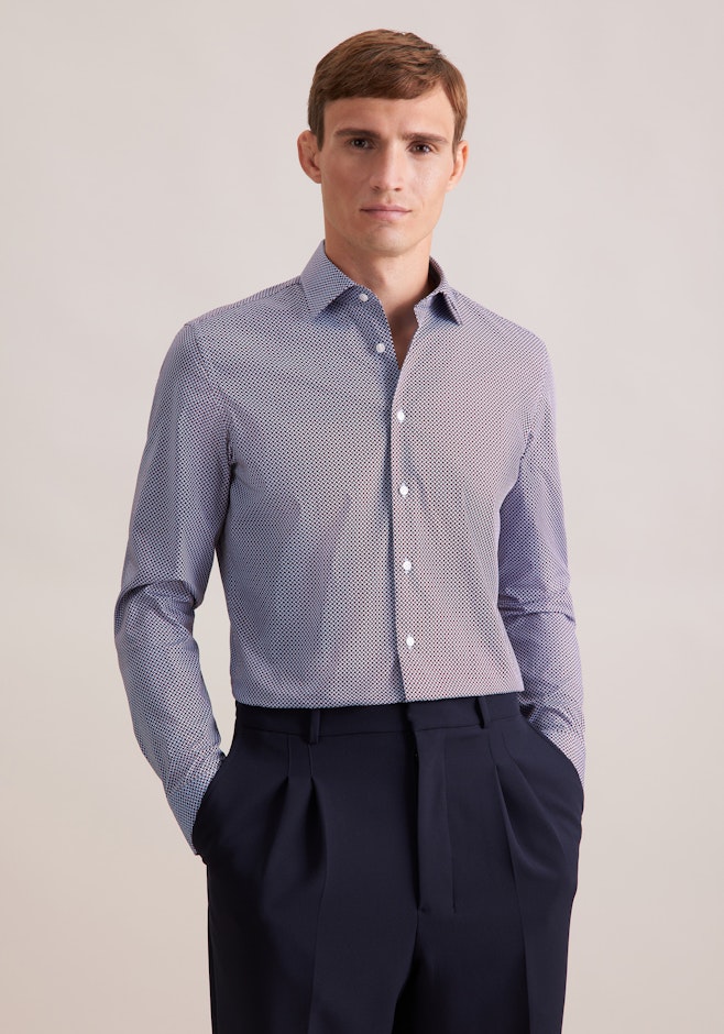 Slim Business Hemd Geometrische Muster in Rot | Seidensticker Onlineshop