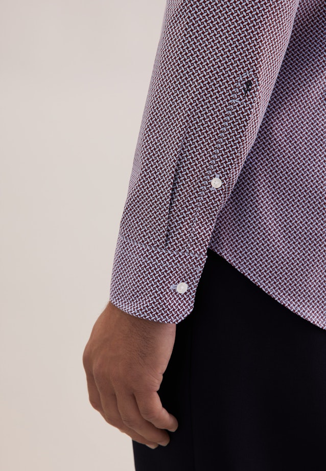 Slim Business Hemd Geometrische Muster in Rot |  Seidensticker Onlineshop