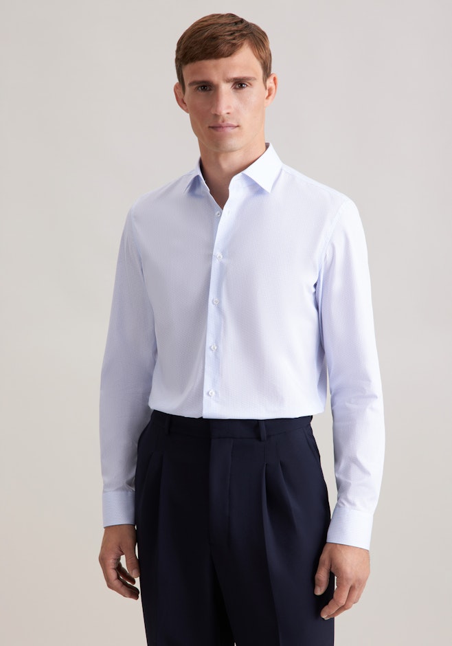 Shaped Business Hemd Druck in Hellblau | Seidensticker Onlineshop