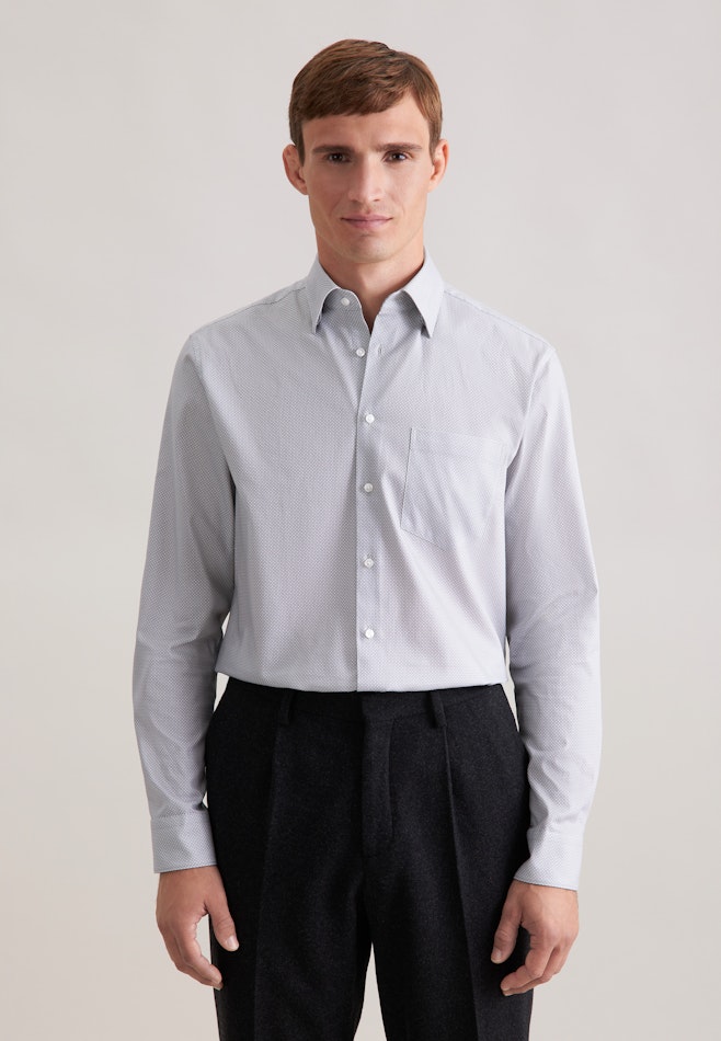 Regular Business shirt Print in Grey | Seidensticker online shop