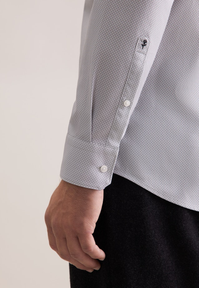 Regular Business Hemd Druck in Grau |  Seidensticker Onlineshop