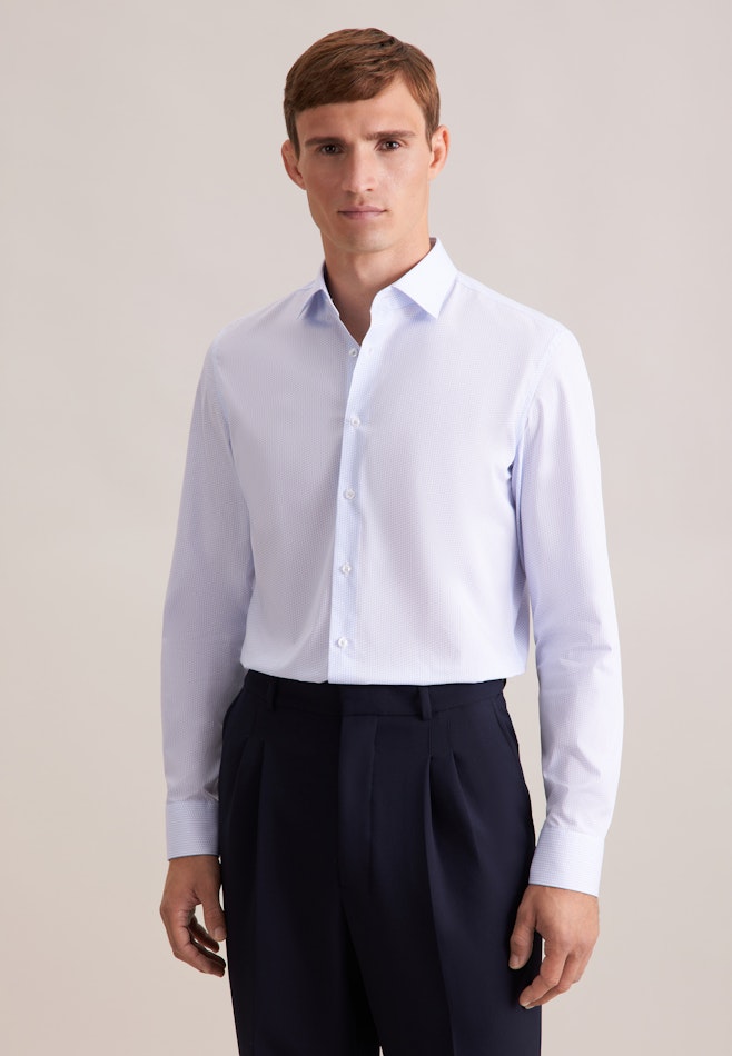 X-Slim Business shirt Print in Hellblau | Seidensticker online shop