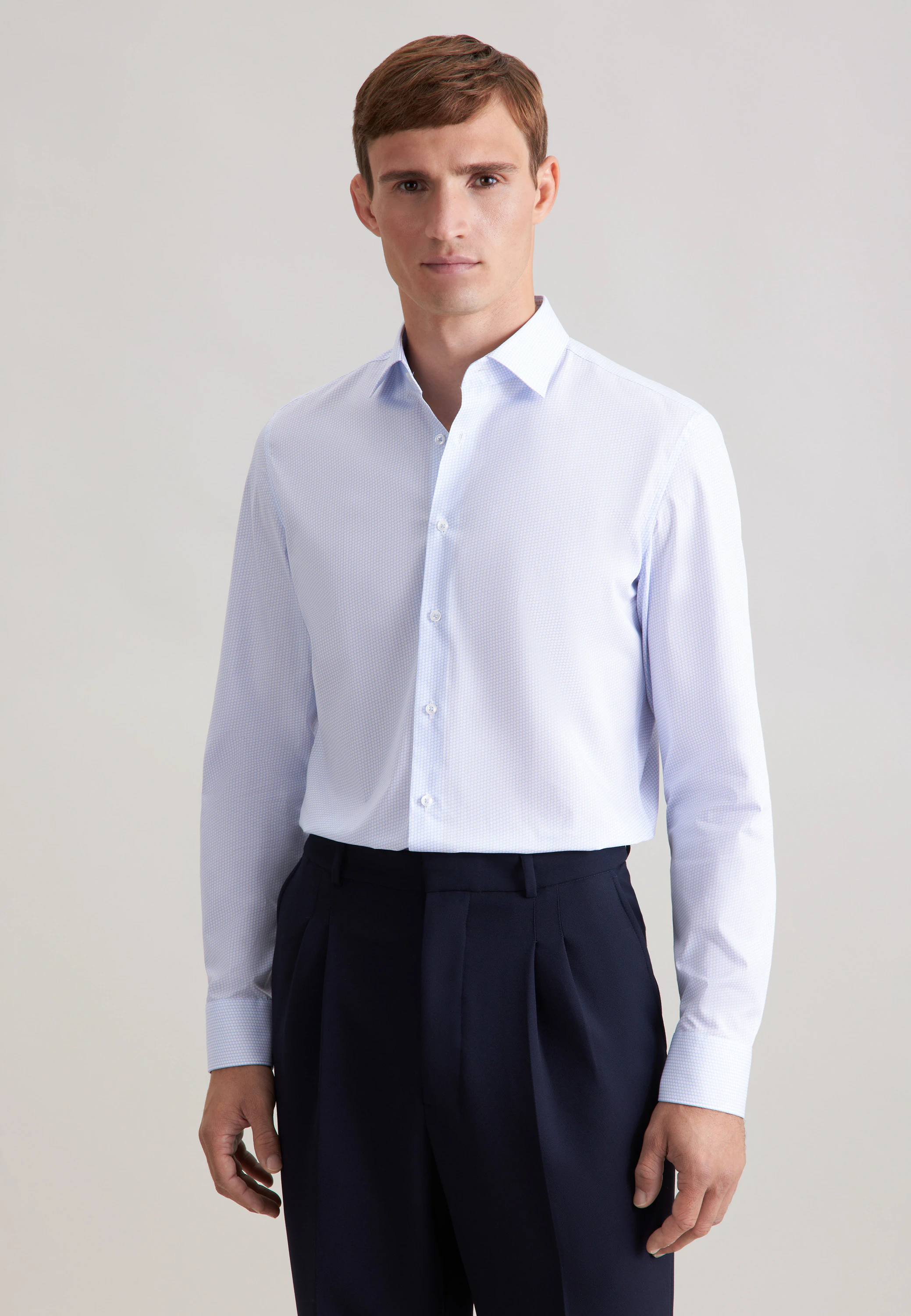X-Slim Business Hemd Druck Blau 39