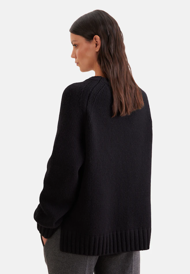 Crew neck sweater with cashmere in Schwarz | Seidensticker online shop