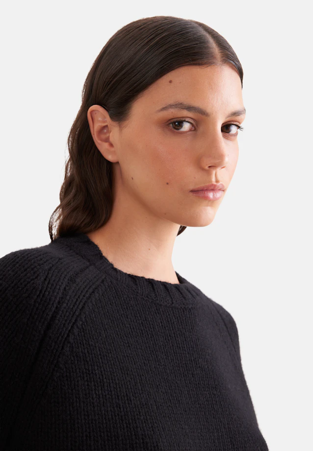 Crew neck sweater with cashmere in Schwarz |  Seidensticker Onlineshop