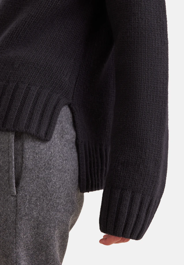 Crew neck sweater with cashmere in Schwarz |  Seidensticker Onlineshop