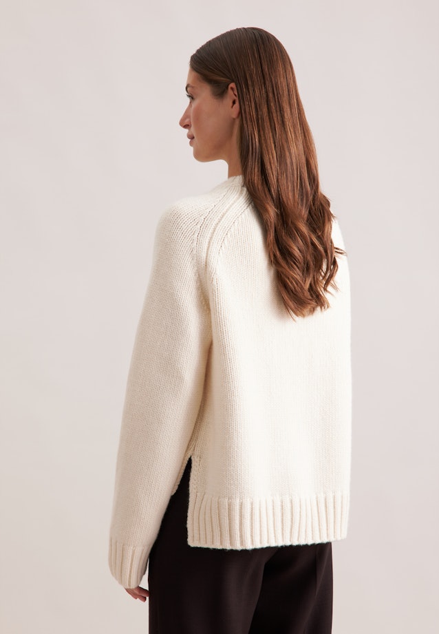 Rundhalspullover mit Kaschmir in Ecru |  Seidensticker Onlineshop