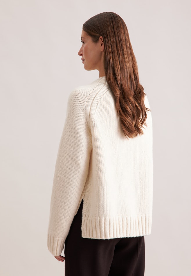Rundhalspullover mit Kaschmir in Ecru | Seidensticker Onlineshop