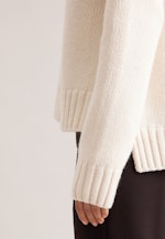 Rundhalspullover mit Kaschmir in Ecru |  Seidensticker Onlineshop