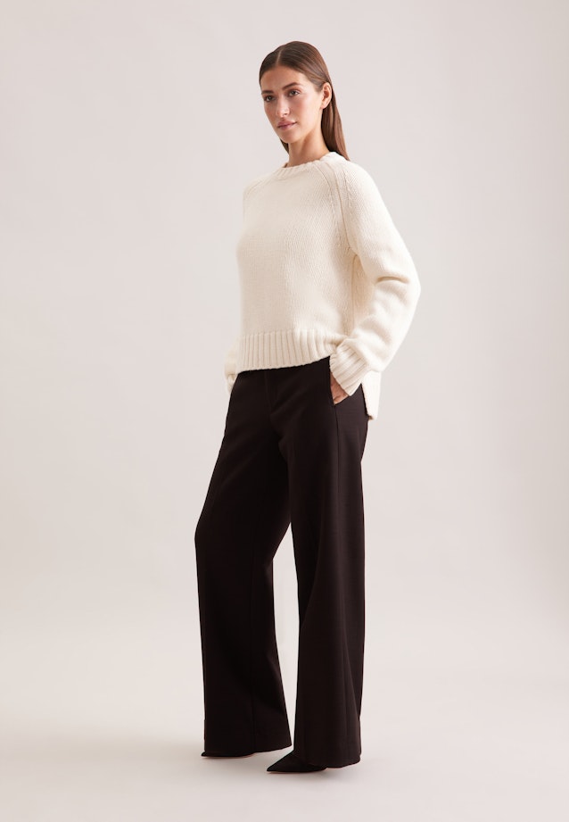 Rundhalspullover mit Kaschmir in Ecru |  Seidensticker Onlineshop