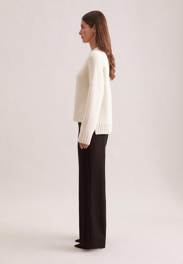 Rundhalspullover mit Kaschmir in Ecru |  Seidensticker Onlineshop