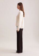 Rundhalspullover mit Kaschmir in Ecru |  Seidensticker Onlineshop