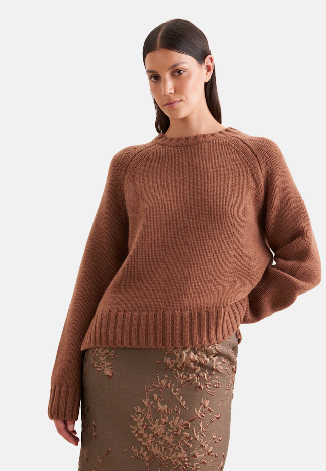 Crew neck sweater with cashmere in Braun |  Seidensticker Onlineshop