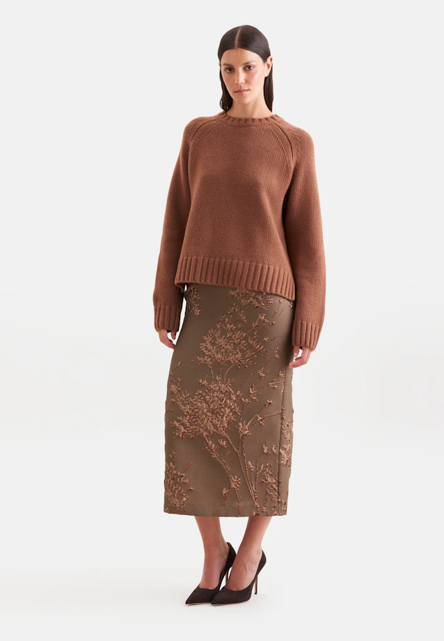 Crew neck sweater with cashmere in Braun |  Seidensticker Onlineshop