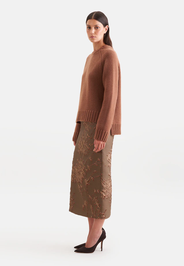 Crew neck sweater with cashmere in Braun |  Seidensticker Onlineshop